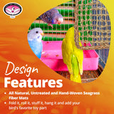 Super Bird Creations SB50008 Seagrass Mat for Cage Decor, Pet Enrichment and Boredom Relief - Versatile Toy-Making Base - Ideal for Parrots - Small to Large Birds & Reptiles - 7"x12" (3 Pack)
