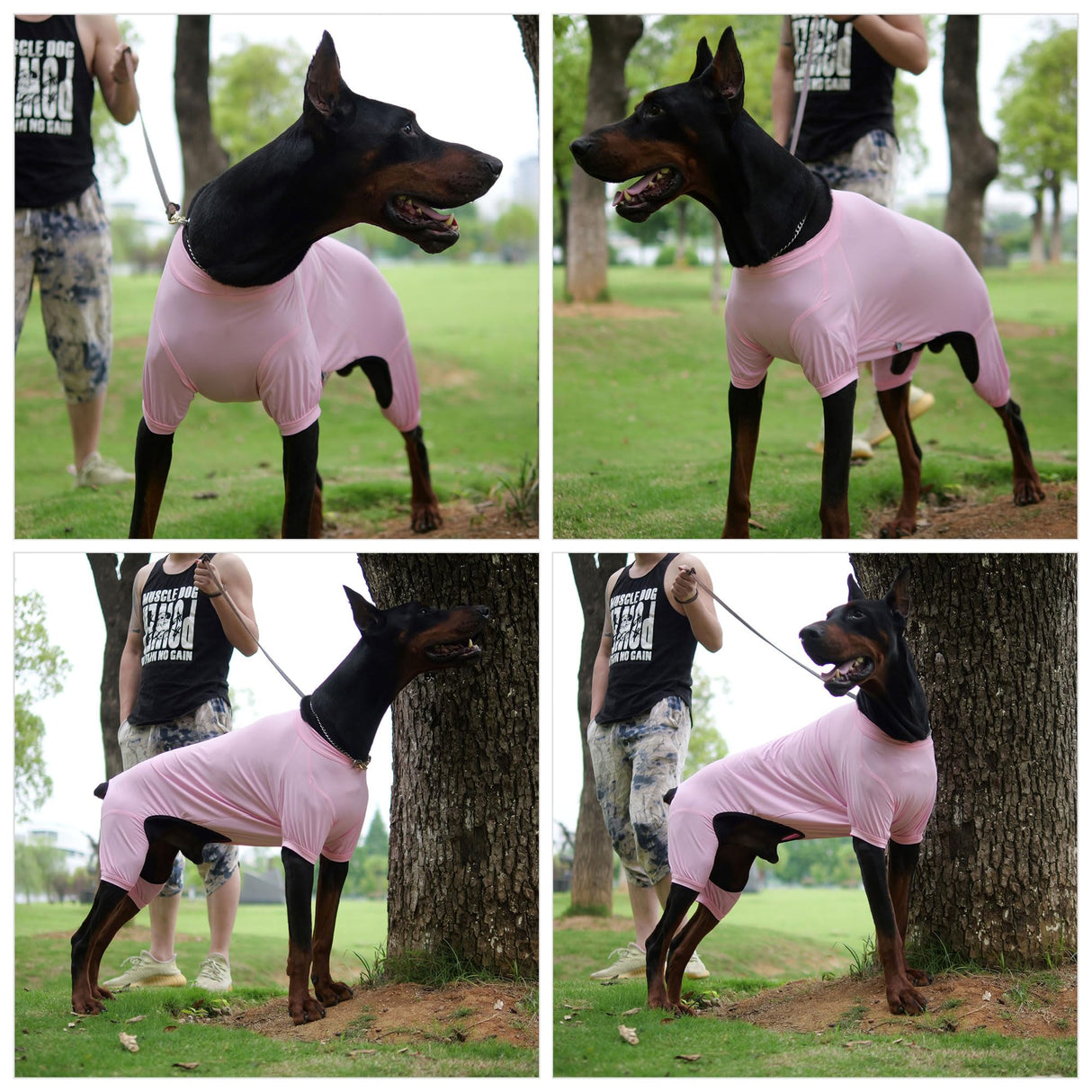 LoveLongLong Dog Jumpsuit with UV Protection and Quick-Dry Fabric for Spring Summer Pet Pajamas Pink XL