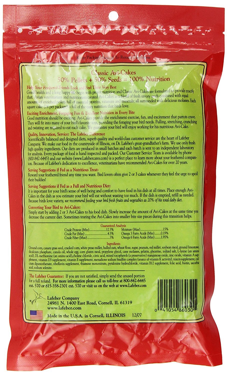 (3 Pack) Lafeber'S Classic Avi-Cakes For Parrots