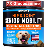Glucosamine for Dogs -1000mg- Senior Dog Joint Supplement -Advanced Hip & Joint Support Chews w/Glucosamine, Chondroitin, MSM, Turmeric & Omega 3 for Pain & Inflammation Relief, Improved Mobility