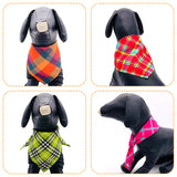 JpGdn 200PCS Dog Bandanas Plaid for Large XL XXL Breed Dogs Bulk Big Dog Bandanas Kerchief Washable Stitching Edge Selvedge Sewing Triangle Bibs Head Scarves Scarfs for Grooming Accessories