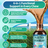 Flea and Tick Prevention for Dog and Cat, Natural Oral Flea & Tick Itch Relief Support Drops with Multivitamin for Pets - Supports Healthy Skin & Coat - Oral Supplement for All Breeds & Ages - Chicken