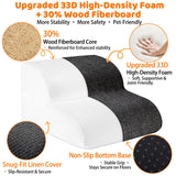 Gimars Extra Wide Sturdy 30D High Density Foam 2-Step Dog Stairs for Sofa, Pet Stair for Small Medium Dog Black