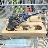 FlidRunest Wooden Bird Foraging Puzzle Toys for Parrots, Parakeet, Cockatiel, Sun Conures - Birds Interactive Mental Enrichment Toy, B ird Seed Slow Feeder Toy for Cage