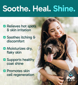 Pup Labs K9 Soothe Anti Itch Spray for Dogs with Aloe, Rose, & Coconut, Natural Hot Spot Treatment for Dogs That Soothes Irritation, Pet Skin Treatment Spray, 4 FL OZ