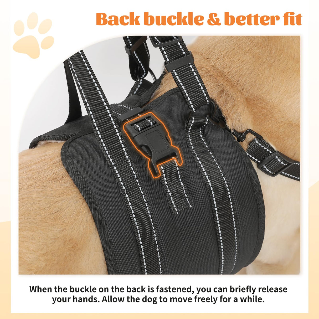 NOYAL Dog Lift Harness Sling - Adjustable Pet Carrier for Senior Dogs with Arthritis Joint Injuries, Emergency Support Rehabilitation Aid for Nail Trimming, Stairs Assistance