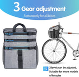 Wakytu Dog Bike Basket Carrier, Pet Bicycle Front Carrier Backpack for Bike Riding Foldable Removable, Reflective Strips, 2 Side Storage Pockets, Pet Travel Bag for Cats Small Dogs