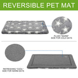 EMPSIGN Dog Crate Pad - Reversible Kennel Mat (Cool & Warm), Machine Washable, Cozy Star Pattern Sleeping Pad for Small Medium Large Dogs, All-Season Pet Bed, Suitable for 54"x37" Dog Crate, Grey