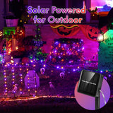 Twinkle Star 4 Pack Outdoor Solar String Lights, 39.4 FT 120 LED Solar Powered Christmas Decorative Fairy Lights with 8 Modes, Waterproof Light for Xmas Patio Yard Wedding Party, Purple Orange