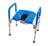 Ultimate Raised Toilet Seat with Handles, Padded, Armrests, Adjustable Height, Premium Elevated Toilet Seat for Elderly Bathroom Safety with Arms, Standard and Elongated Toilets, Blue