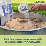 Southside Plants Oyster Shell Flour - High Calcium Supplement for Chickens, Amphibians, Reptiles, Mammals, Invertebrates & Birds - Harvest Delight Chicken Scratch | 1 lbs (1 lb)