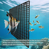 TQDXZA 0.35-Inch Black Aquarium Divider Panel 11.8"x11.8",8pacs - Strong Suction Cups, Easy Cut Design to Separate Fish (10-55 Gallon Tanks)
