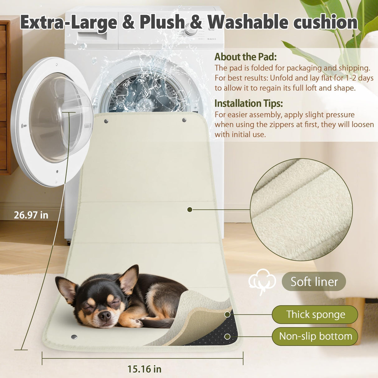 YUDODO Large Console Dog Car Seat (Width＞9in) Fits 0-18lbs, Anti-Slip Puppy Cat Travel Portable Booster Seat, Portable Pet Car Bed Carseat Dual Front & Rear Pillow Gray