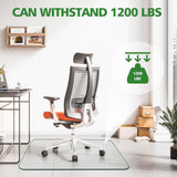 BesWin Glass Office Chair Mat, Tempered Glass Floor Mats for Carpet Floor, Heavy Duty Hard Glass Desk Chair Mat for Home or Office, Anti-Slip & Easy Glide - 29" x 47"