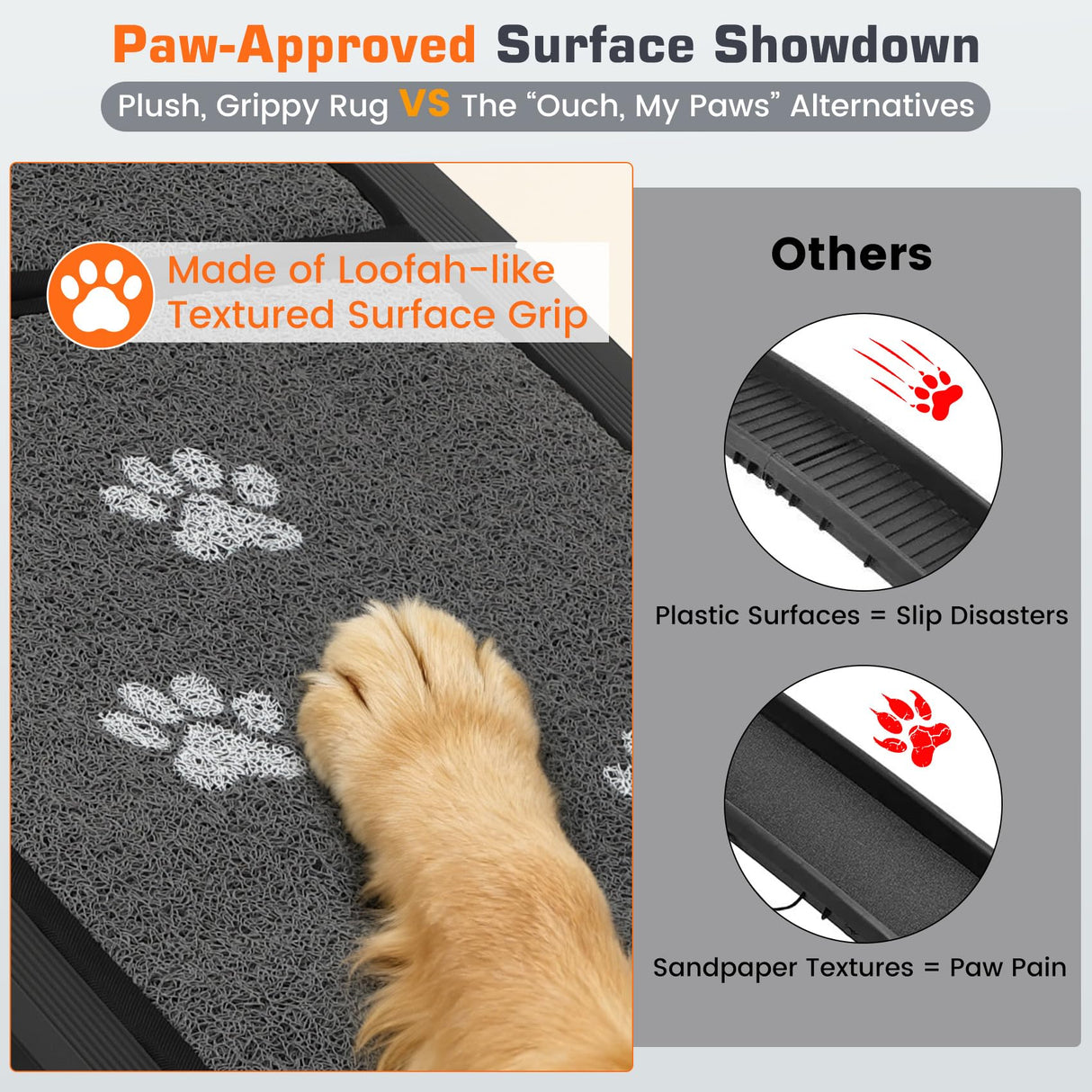 Dog Ramp for Car 63" L x 17" W Portable Ramps with Non-Slip Rug Surface Folding Pet Car Ramp for Truck/SUV & Stairs/Bed, Up to 250 LBS