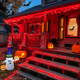 JMEXSUSS 2 Pack Red Solar Halloween Lights, Total 400 LED 151FT Red Solar Lights Outdoor Waterproof, 8 Modes Solar Christmas Lights for Outside Yard Patio Garden Christmas Tree Halloween Decorations