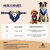 AVERYDAY Dog Tuxedo Bandana Collar for Wedding Outfit, Dog Tux Costume with Bowtie, Pet Harness with Leash Ring for Birthday Party Christmas, Formal Wear Suit and Tie for Small Medium Large Breeds