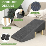 Dog Ramp for Dogs and Cats, 16" W 2-in-1 Split Ottoman Dog steeps for Bed,Solid Wood, Gentle 23 Incline, Foldable Pet Stairs for Large and Small Dogs (Dark Gray)
