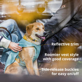 Ruffwear, Stumptown Quilted Dog Jacket, Insulated Water-Resistant Winter Coat with Reflective Trim & Leash Portal, Easy On/Off Buckles, Durable Cold-Weather Layer, River Rock Green, X-Small