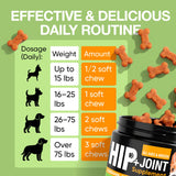 Glucosamine & Chondroitin for Dogs – Hip and Joint Supplement Chews with MSM, Vitamin C, Turmeric, Omega-3 for All Breeds – Pain & Mobility Support – 2-Month Supply – Chicken Flavor
