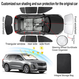 TINGLU Window Shades for Cadillac XT6 2020-2025 Accessories Side Full Windows Windshield Sun Shade Sun UV Rays & Privacy Protection for Camping,Napping,and Relaxing 8PCS
