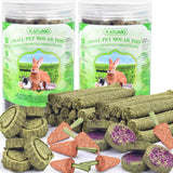 KATUMO 48PCS Timothy Hay Sticks for Rabbits, Natural Timothy Grass Molar Teeth Chew Toys for Guinea Pig Hamster Bunny Chinchilla Small Animal Treats