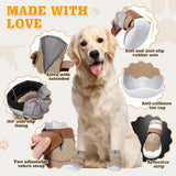 DcOaGt Dog Shoes Small Size Dogs,Mesh Breathable Dog Boots & Paw Protectors for Hot Pavement Summer Winter Snow, 360°Anti-Slip Dog Booties with Reflective Strips for Hiking/Walking,Khaki 4PCS(Size 3)
