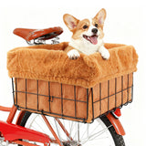 Xixter Pet Bike Basket Liner Comfortable and Warm with Easy Installations,Outer Layer Made of Short Plush Material(Bike Basket Not Included)