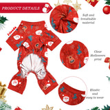 3 Pieces Christmas Dog Pajamas Dog Jumpsuit Santa Snowman Pet Clothes Christmas Pet Pajamas Holiday Costume Jumpsuit for Puppy Cat(Classic Pattern,M (fit 5.5-7.7lbs))