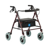 Medline Bariatric Heavy Duty Steel Rollator Supports up to 500 lbs, Strong, Comfortable Rolling Walker with 8 inch Wheels