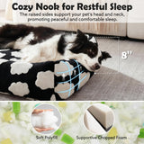 JOEJOY Large Dog Beds Large Sized Dog, Rectangle Washable Orthopedic Pet Bed with Removable Zipper Cover, Cute Soft Calming Puppy Pet Bed with Jacquard Shaggy Plush & Non Skid Bottom