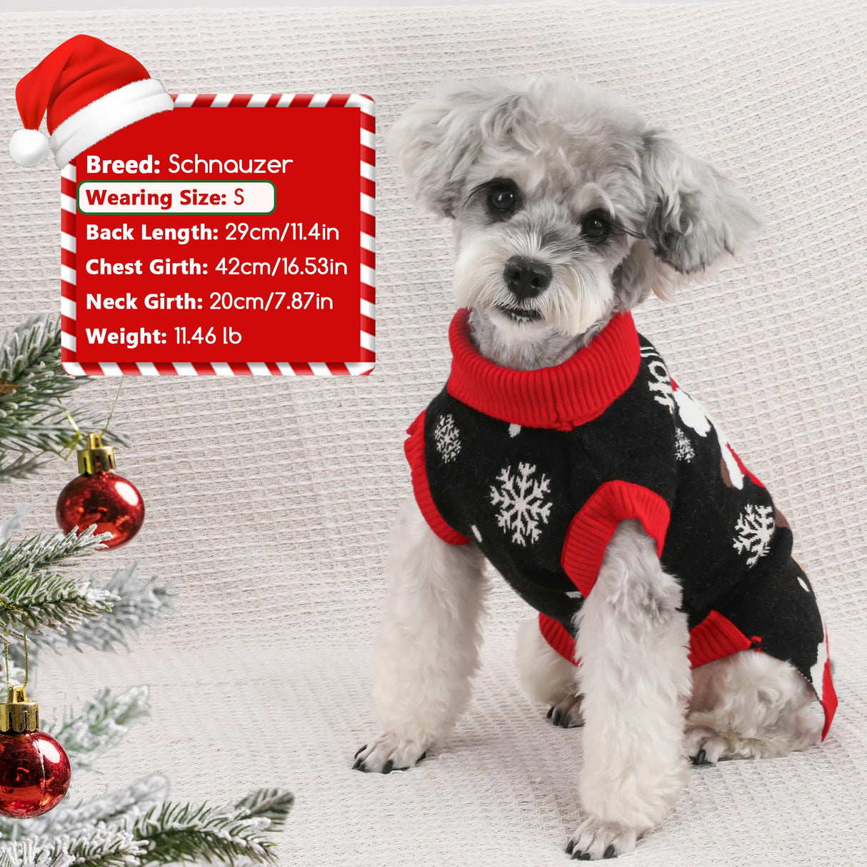 Dog Christmas Sweater for Small Medium Dogs Adorable Festival Pattern Santa Pet Costumes Turtleneck Knitted Puppy Clothes Soft Warm Cold Weather Dog Christmas Outfit Party