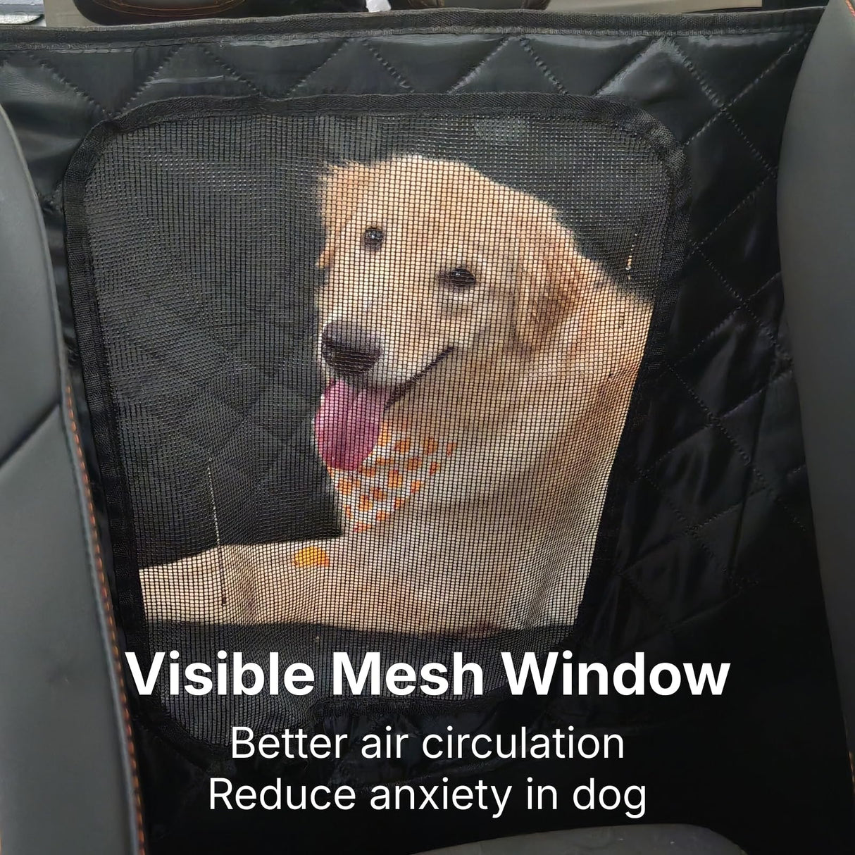 pawander Dog Car Seat Cover for Back Seat with Door Protection, Waterproof Dog Seat Hammock, Soft-Padded Pet Car Seat Cover for SUVs & Sedans (Black)