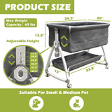 Bedside Cosleeper Dog Bed, Raised Dogs Bed 27''-32'' Adjustable Height, Dog Bed Extension for Human Bed, Bedside Dogs Bed for Small, Medium Dogs(35''L x 20''W)