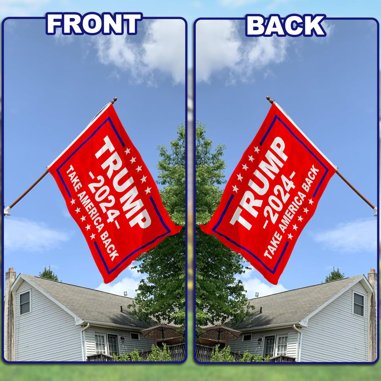 WHGJ Trump 2024 Flag Take America Back - Double Sided 3x5 ft, Heavy Duty 3 Ply Durable Polyester - Red Donald Trump President Flags Merchandise for Outdoor Indoor Fade Resistant Banner Decor