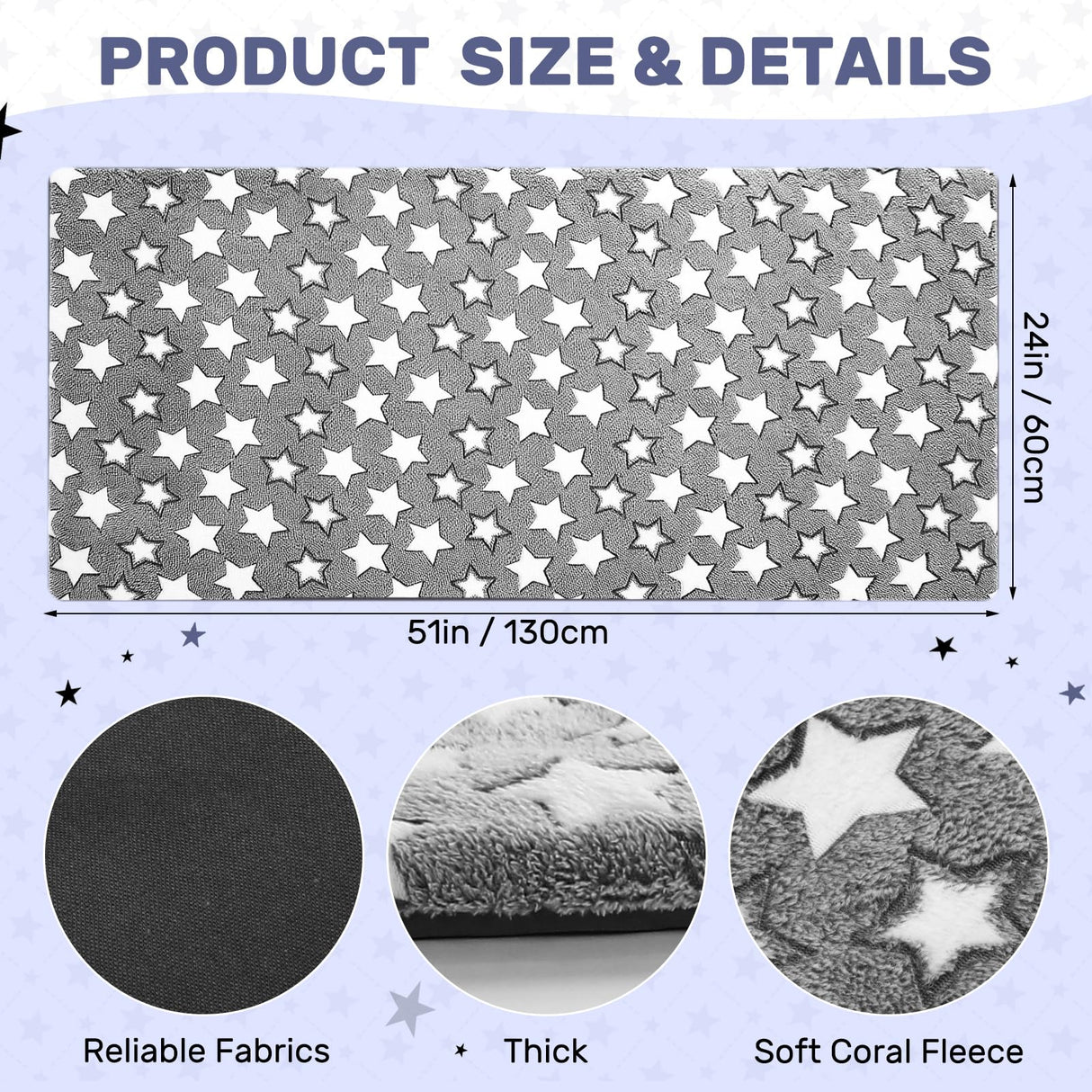 RattanView Back Seat Pet Cover for Dogs Backseat Cover for Dogs in Car 51x 24 Backseat Dog Bed Mat Waterproof Non-Slip Soft Cozy Star Pattern Protector for Extenders Trucks Suvs All Season Travel