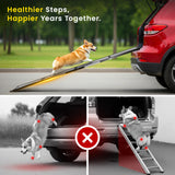 PATHOSIO PETS Portable Dog Ramp for Car – Foldable Dog Car Ramp for Truck, SUV, High Bed & Sofa with Anti-Slip Feet & Traction Carpet – Small to Large Breeds (71" Long & 17" Wide)