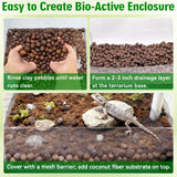 Halatool Reptile Substrate 8QT Leca Clay Pebbles for Reptiles Organic Hydroballs Bioactive Drainage Layer Terrarium Bedding for Leopard Gecko Tortoise Frog Lizard Ball Python