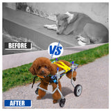 LetPetRun Four-Wheeled Adjustable Dog Wheelchair, Lightweight Mobility Bicycle Trailer for Disabled Pets, Easy to Assemble, Supports Walking and Exercise (XS)