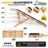 Dog Ramp for Couch, 49" Long Foldable Pet Ramp for Small Large Dogs, Dog Ramps for Bed, High Traction with Platform 6 Adjustable Heights 18" to 21.5" Up to 220LBS, Black