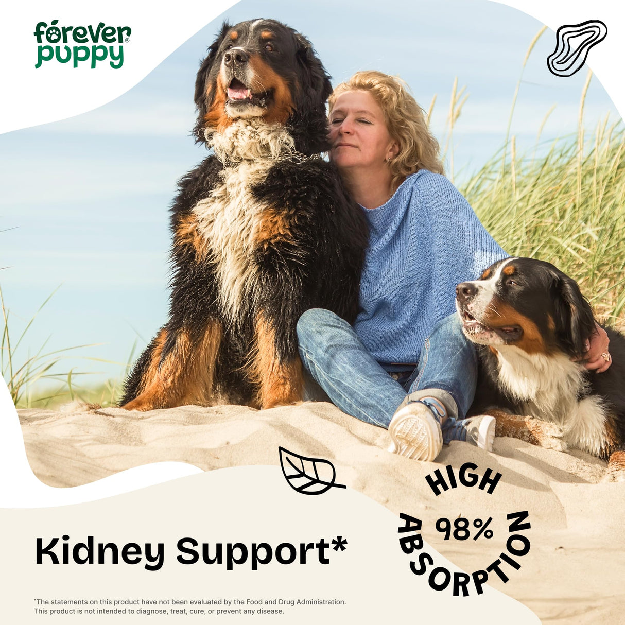 Forever Puppy Dandelion Leaf Drops for Dogs - Kidney Health Liquid Supplement for Large, Medium & Small Dogs - Kidney Cleanse Detox Drops w/Dandelion Leaves Tincture - 2 oz