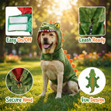 MUYAOPET Large Dog Costume Halloween Dog Crocodile Costume Pets Winter Warm Coat Jumpsuits (XL, Green)
