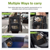 Lekebobor Large Cat Backpack Carrier Expandable Pet Carrier Backpack for Small Dogs Medium Cats Fit Up to 18 Lbs, Dog Backpack Carrier, Foldable Puppy Backpack Carrier for Travel, Black
