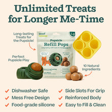 Load image into Gallery viewer, WOOF Starter Pack - Interactive Dog Toys for Boredom - Dog Treat Molds Silicone - Chicken-Flavored Healthy Treats for Dogs - Pupsicle Doggy Enrichment Toy - for Large Pups - 25-75 lbs
