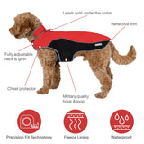 My Canine Kids Jacket for All Dogs, Fleece-Lined, Waterproof Doggie Vest, Reflective Pet Parka (6800) (Medium, Red/Black)