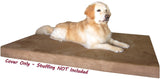 Dogbed4less DIY Pet Bed Pillow Brown Microsuede Duvet Cover and Waterproof Internal case for Dog at 55X37X4 Inch - Covers only