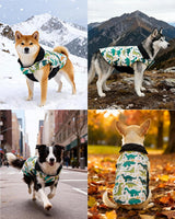 CuteBone Winter Dog Coat - Waterproof Windproof Reversible Vest, Thick Adjustable Cold Weather Jacket with Leash Hole for Medium Dogs GMF33L