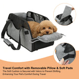 GeerDuo Center Console Dog Car Seat for Small Dogs with Mesh, Dog Booster Seat with Upgraded Safety Tethers, Detachable Washable Pet Car Seat Travel Bed Under 25lbs(Mesh)
