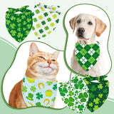 Whaline 36Pcs St. Patrick's Day Dog Bandana Triangle Pet Scarf Adjustable Puppy Neckerchief Green Shamrock Clover Plaid Dog Bib for Irish Holiday Medium Large Cat Costume Accessories