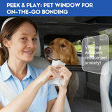 GEVINFA 52" Dog Car Barrier for SUV, Wide Escape-Proof & Chew-Proof Dog Car Divider with Removable Visual Window & 2 Storage Pockets, Pet Net Gate for Behind Front Seats, Fits Sedans Cars Trucks